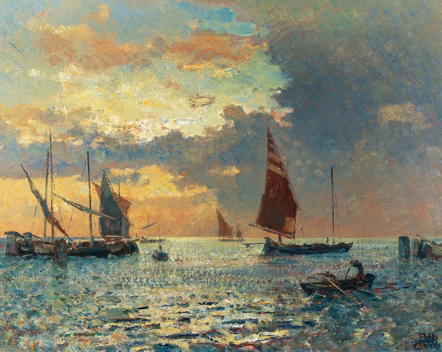 Barche da pesca in laguna, Venezia
